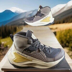New Salomon Elixir Mid GORE‑TEX Hiking Boots Nine Iron Shark - Women's Size 7